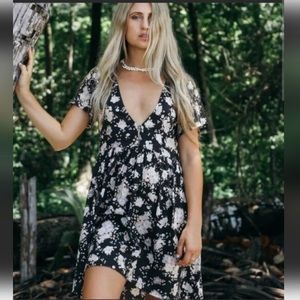 EUC Spell gypsy dancer caviar babydoll dress Small